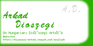 arkad dioszegi business card